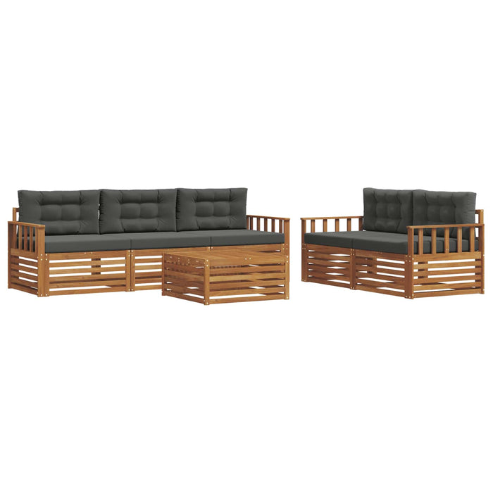 Set de canapele de exterior cu pernă 6 pcs Natural și Antracit WALTI