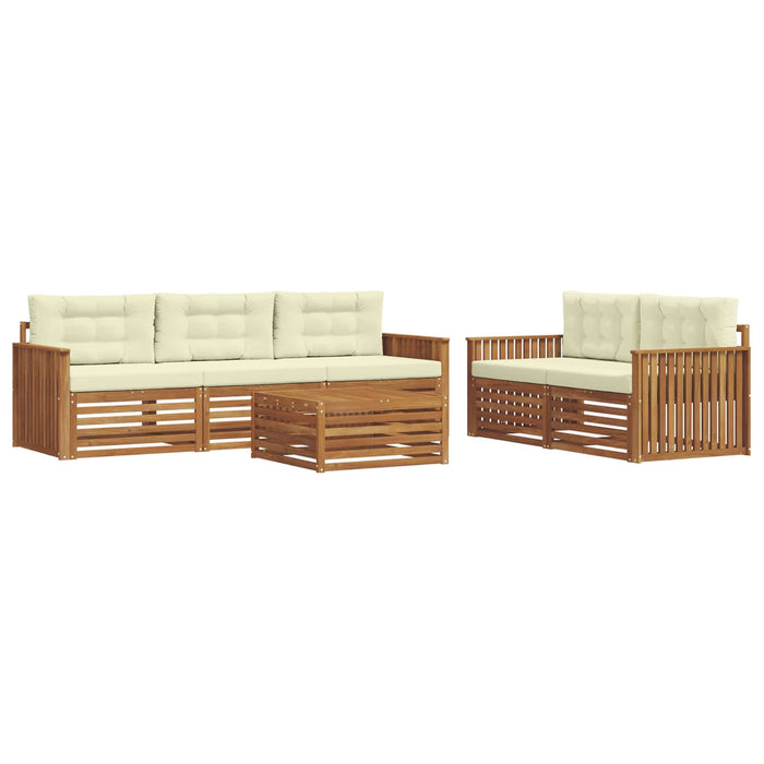Set de canapele de exterior cu pernă 6 pcs Natural și Crem - WALTI WALTI