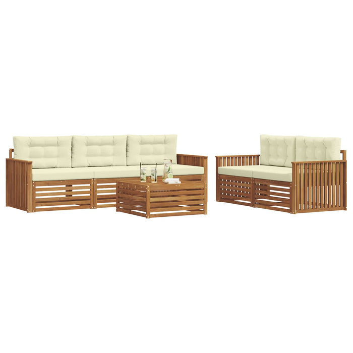 Set de canapele de exterior cu pernă 6 pcs Natural și Crem - WALTI WALTI