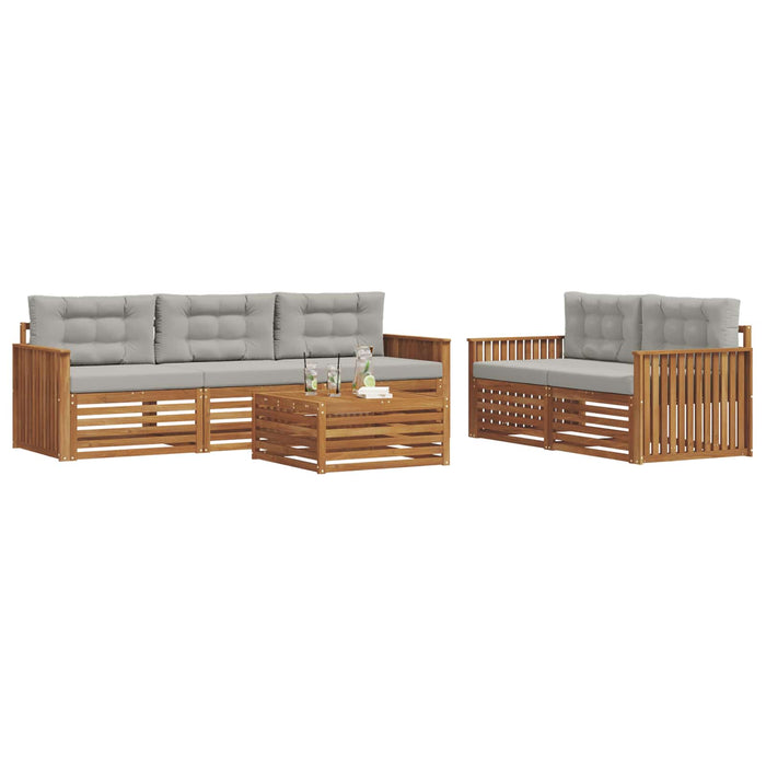 Set de canapele de exterior 6 pcs Gri natural și deschis - WALTI WALTI