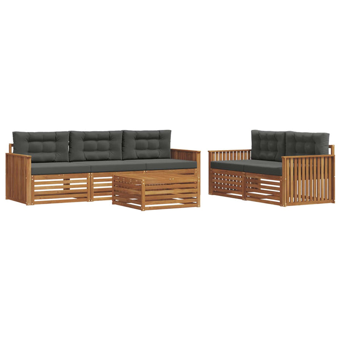 Set de canapele de exterior cu pernă 6 pcs Natural și Antracit WALTI