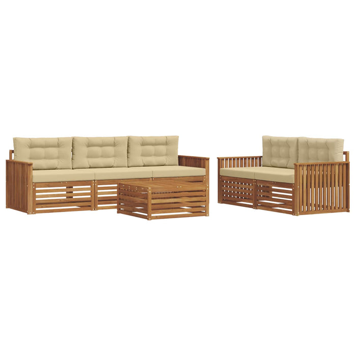 Set de canapele de exterior cu pernă 6 pcs Natural și Bej - WALTI WALTI