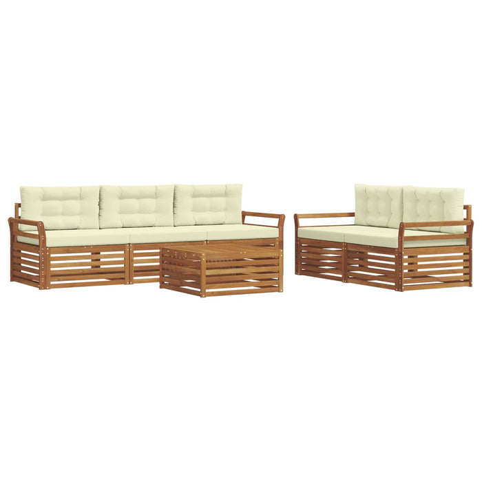 Set de canapele de exterior cu pernă 6 pcs Natural și Crem - WALTI WALTI