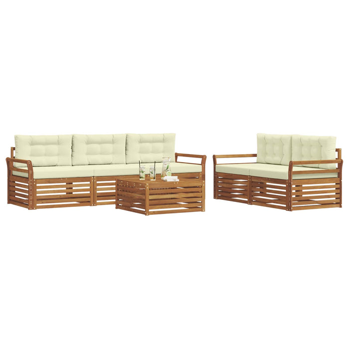 Set de canapele de exterior cu pernă 6 pcs Natural și Crem - WALTI WALTI
