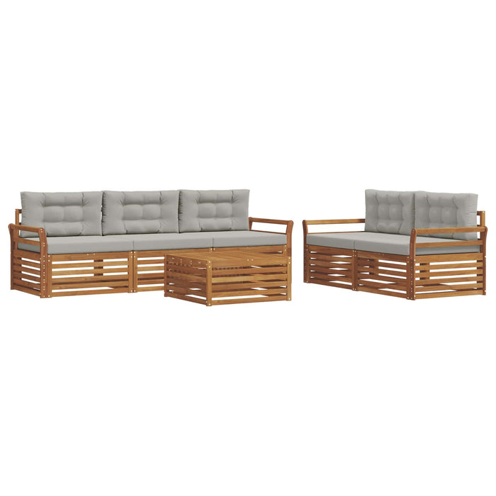 Set de canapele de exterior 6 pcs Gri natural și deschis - WALTI WALTI