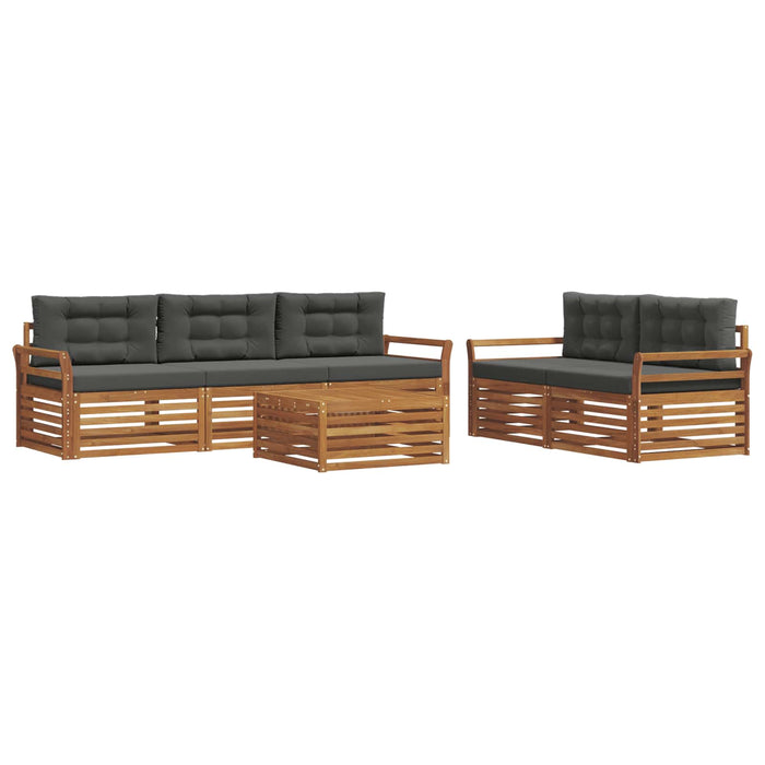 Set de canapele de exterior cu pernă 6 pcs Natural și Antracit WALTI
