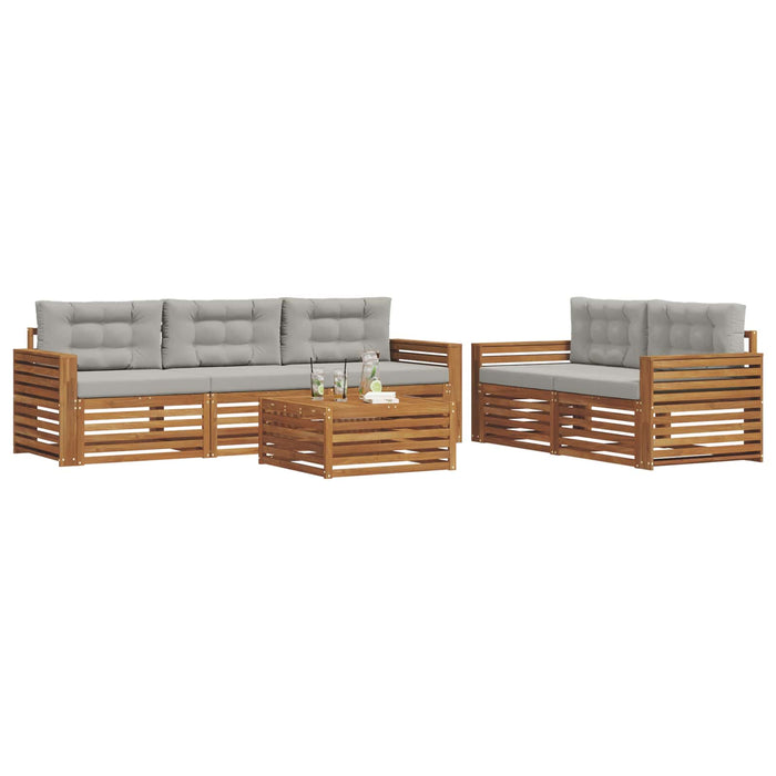 Set de canapele de exterior 6 pcs Gri natural și deschis - WALTI WALTI