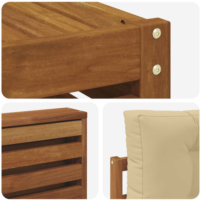 Set de canapele de exterior cu pernă 6 pcs Natural și Bej - WALTI WALTI