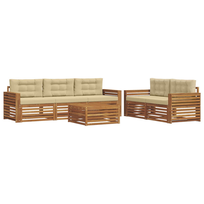 Set de canapele de exterior cu pernă 6 pcs Natural și Bej - WALTI WALTI