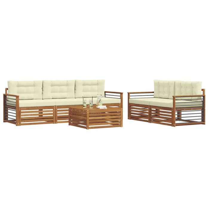 Set de canapele de exterior cu pernă 6 pcs Natural și Crem - WALTI WALTI