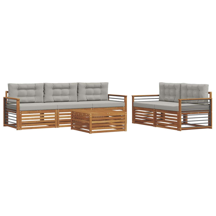 Set de canapele de exterior 6 pcs Gri natural și deschis - WALTI WALTI