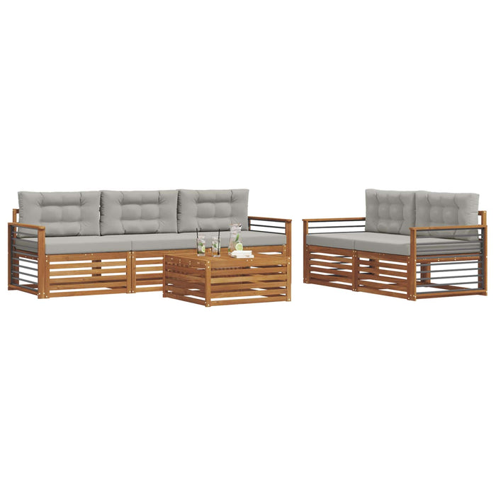 Set de canapele de exterior 6 pcs Gri natural și deschis - WALTI WALTI