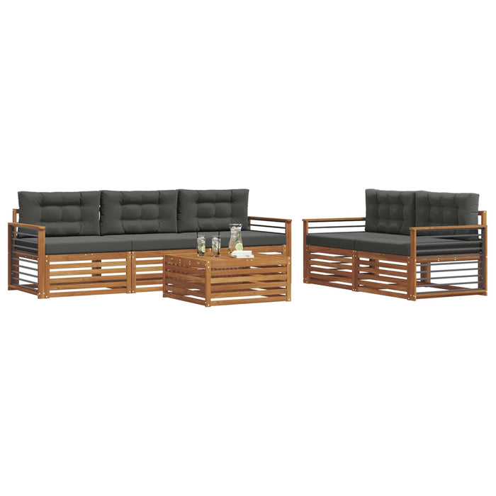 Set de canapele de exterior cu pernă 6 pcs Natural și Antracit WALTI