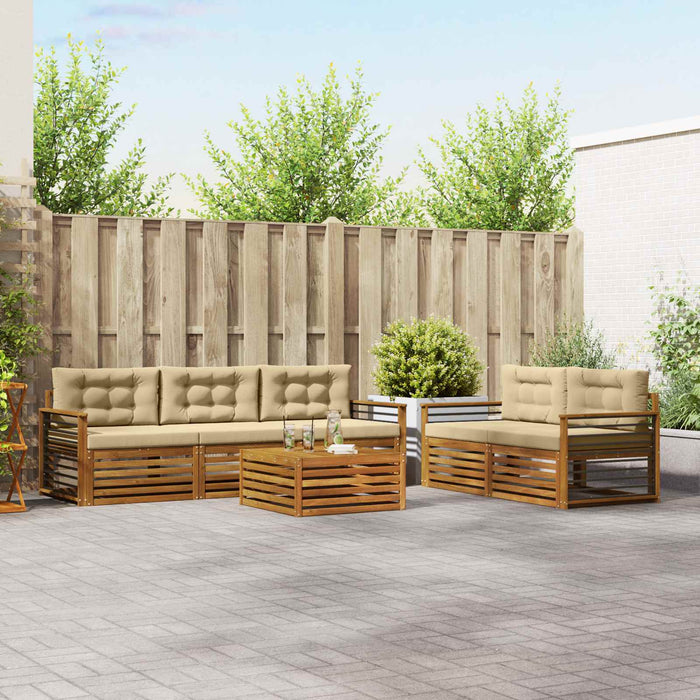 Set de canapele de exterior cu pernă 6 pcs Natural și Bej - WALTI WALTI