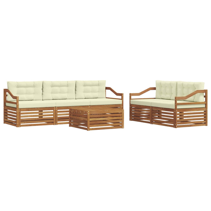 Set de canapele de exterior cu pernă 6 pcs Natural și Crem - WALTI WALTI