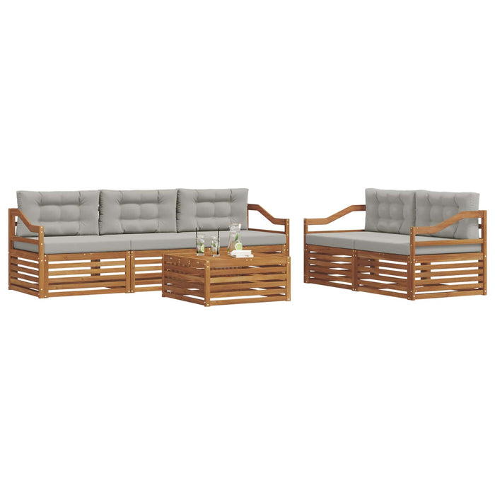 Set de canapele de exterior 6 pcs Gri natural și deschis - WALTI WALTI