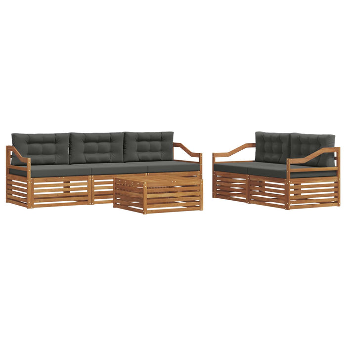Set de canapele de exterior cu pernă 6 pcs Natural și Antracit WALTI