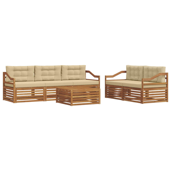 Set de canapele de exterior cu pernă 6 pcs Natural și Bej - WALTI WALTI