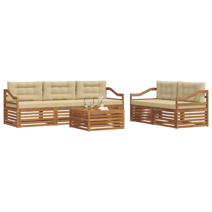Set de canapele de exterior cu pernă 6 pcs Natural și Bej - WALTI WALTI