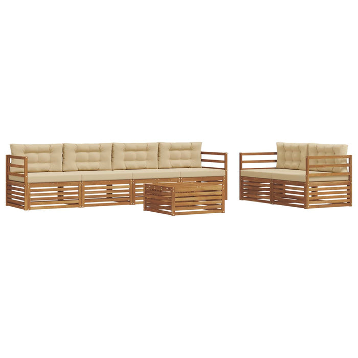 Set de canapele de exterior cu pernă 7 pcs Natural și Bej WALTI