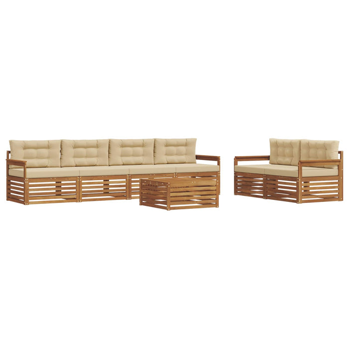 Set de canapele de exterior cu pernă 7 pcs Natural și Bej WALTI