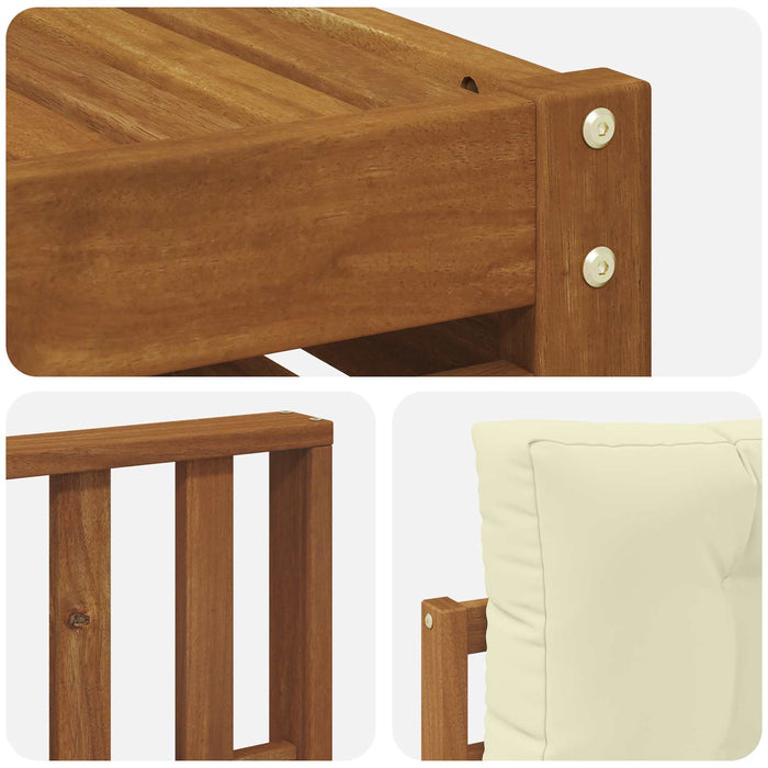 Set de canapele de exterior cu pernă 7 pcs Natural și Crem WALTI