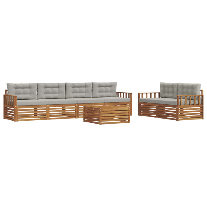 Set de canapele de exterior 7 pcs Gri natural și deschis WALTI