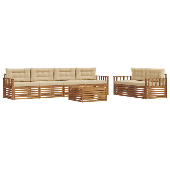 Set de canapele de exterior cu pernă 7 pcs Natural și Bej WALTI