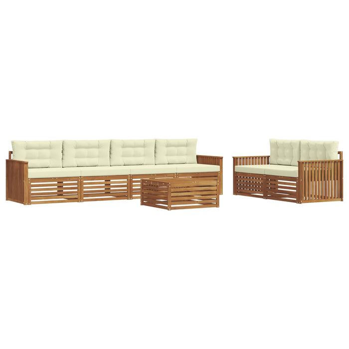 Set de canapele de exterior cu pernă 7 pcs Natural și Crem WALTI