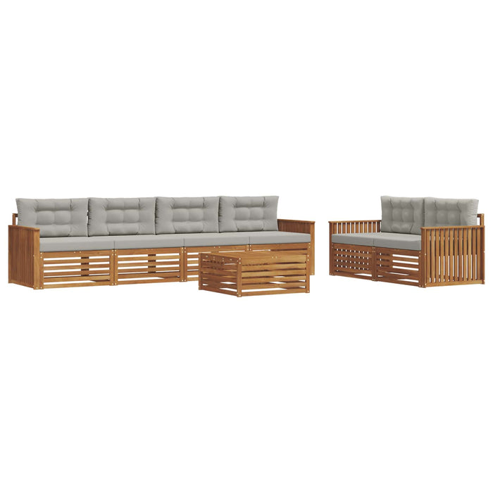 Set de canapele de exterior 7 pcs Gri natural și deschis WALTI