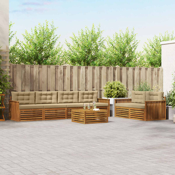 Set de canapele de exterior cu pernă 7 pcs Natural și Bej WALTI