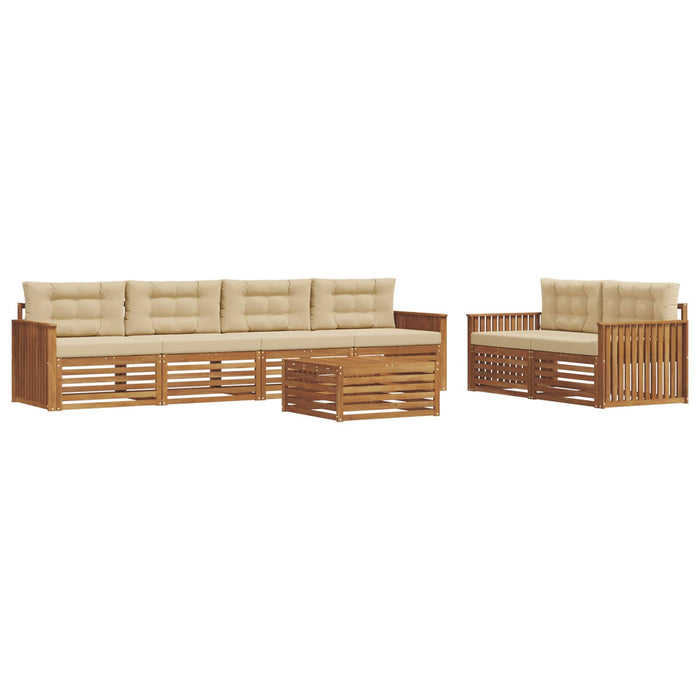 Set de canapele de exterior cu pernă 7 pcs Natural și Bej WALTI