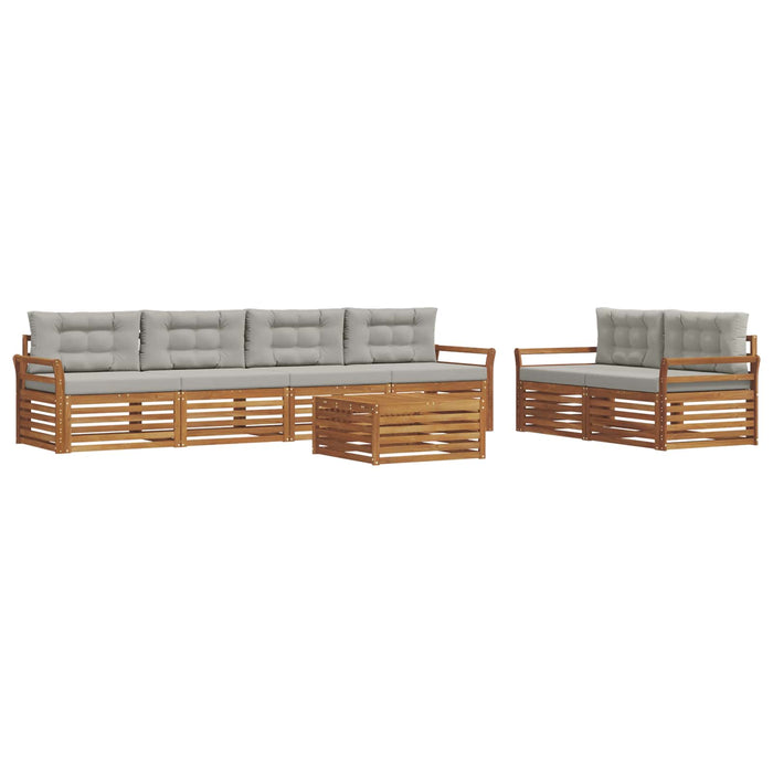 Set de canapele de exterior 7 pcs Gri natural și deschis WALTI