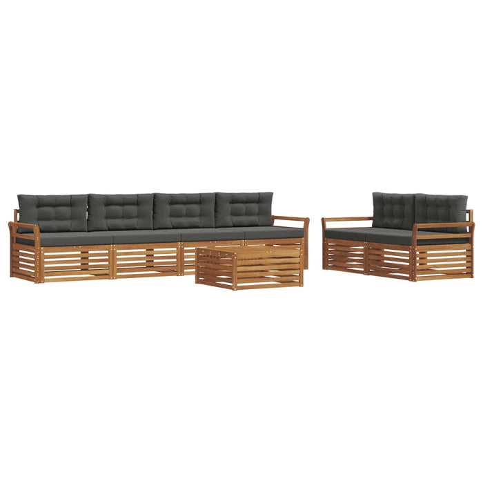 Set de canapele de exterior cu pernă 7 pcs Natural și Antracit WALTI