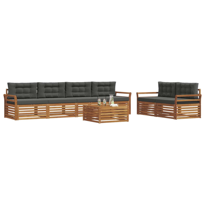 Set de canapele de exterior cu pernă 7 pcs Natural și Antracit WALTI