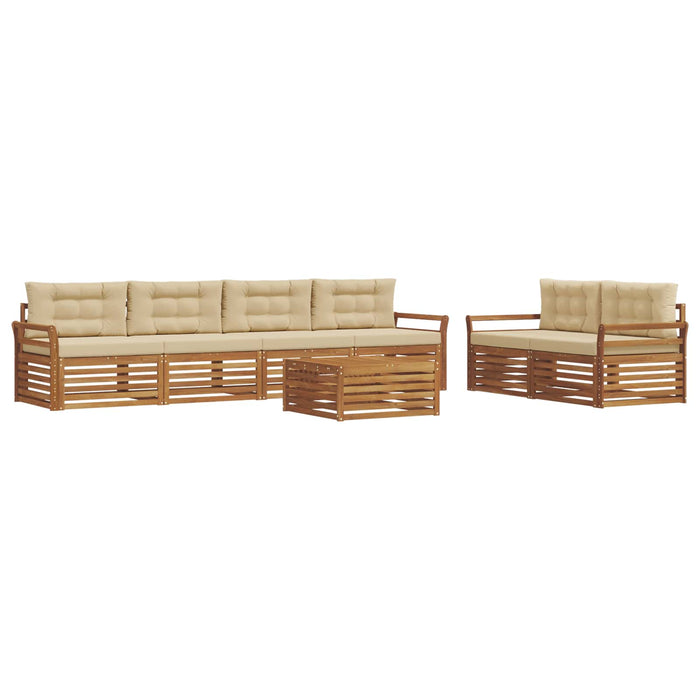 Set de canapele de exterior cu pernă 7 pcs Natural și Bej WALTI