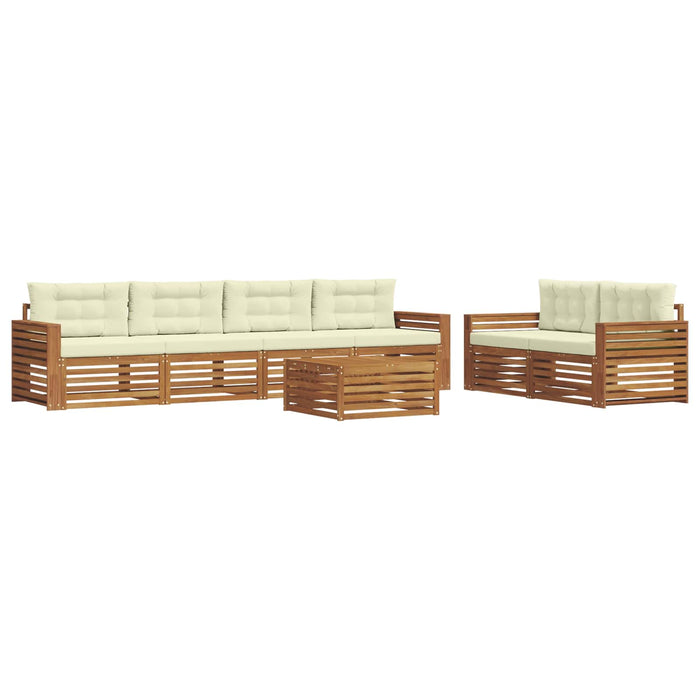 Set de canapele de exterior cu pernă 7 pcs Natural și Crem WALTI