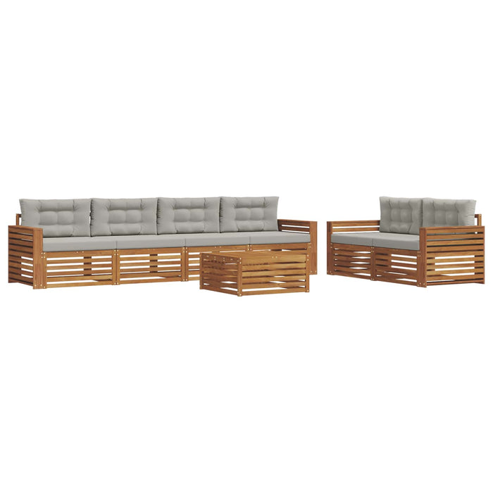 Set de canapele de exterior 7 pcs Gri natural și deschis WALTI