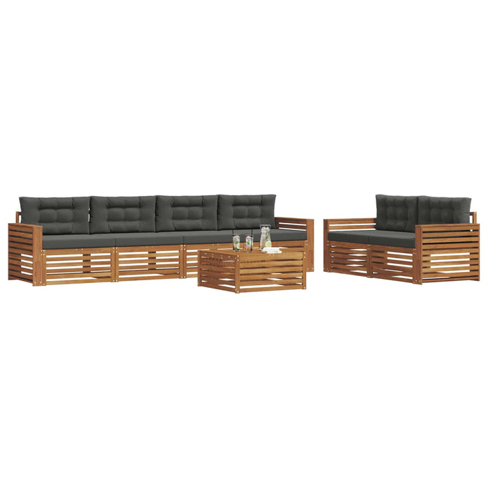 Set de canapele de exterior cu pernă 7 pcs Natural și Antracit WALTI