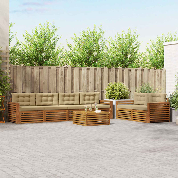 Set de canapele de exterior cu pernă 7 pcs Natural și Bej WALTI