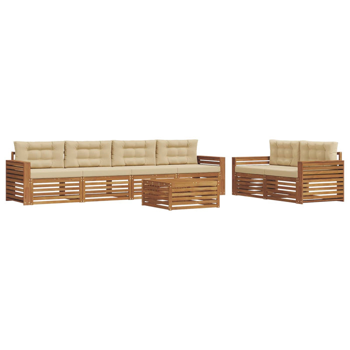 Set de canapele de exterior cu pernă 7 pcs Natural și Bej WALTI