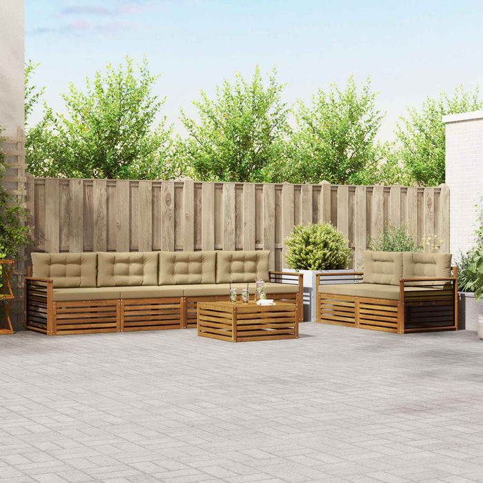 Set de canapele de exterior cu pernă 7 pcs Natural și Bej WALTI