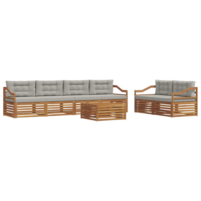 Set de canapele de exterior 7 pcs Gri natural și deschis WALTI
