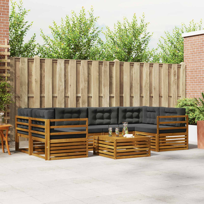 Set de canapele de exterior cu pernă 7 pcs Natural și Antracit WALTI