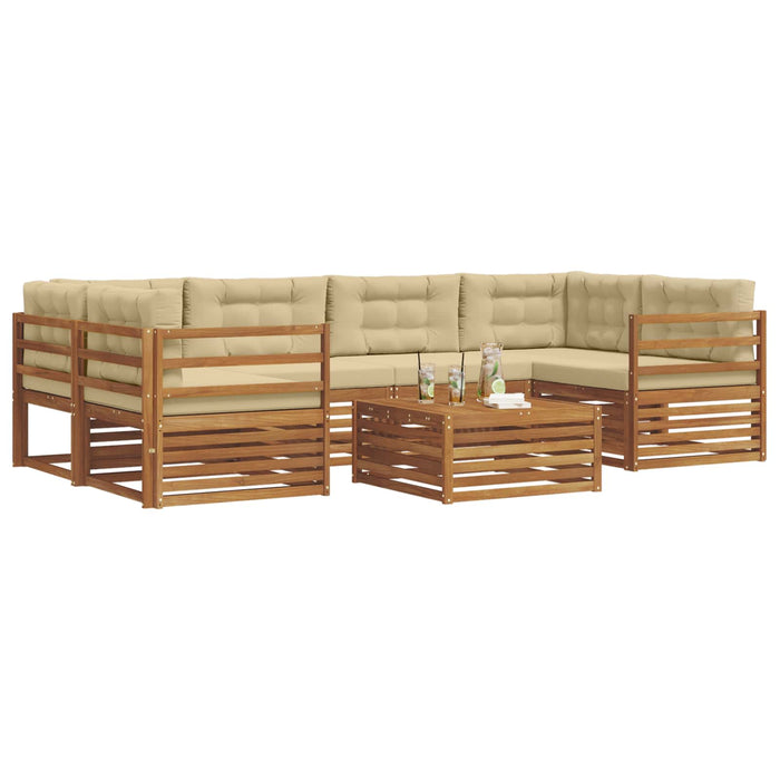Set de canapele de exterior cu pernă 8 pcs Natural și Bej - WALTI WALTI