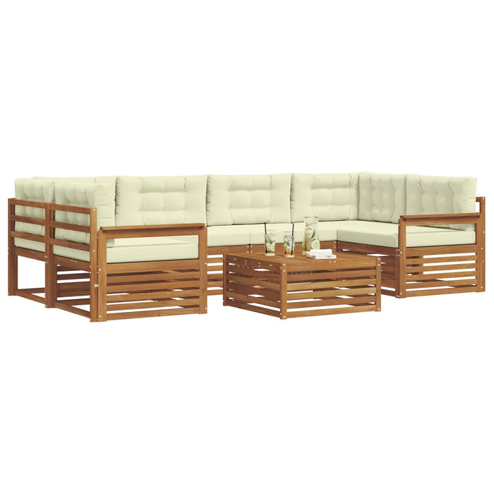 Set de canapele de exterior cu pernă 8 pcs Natural și Crem - WALTI WALTI