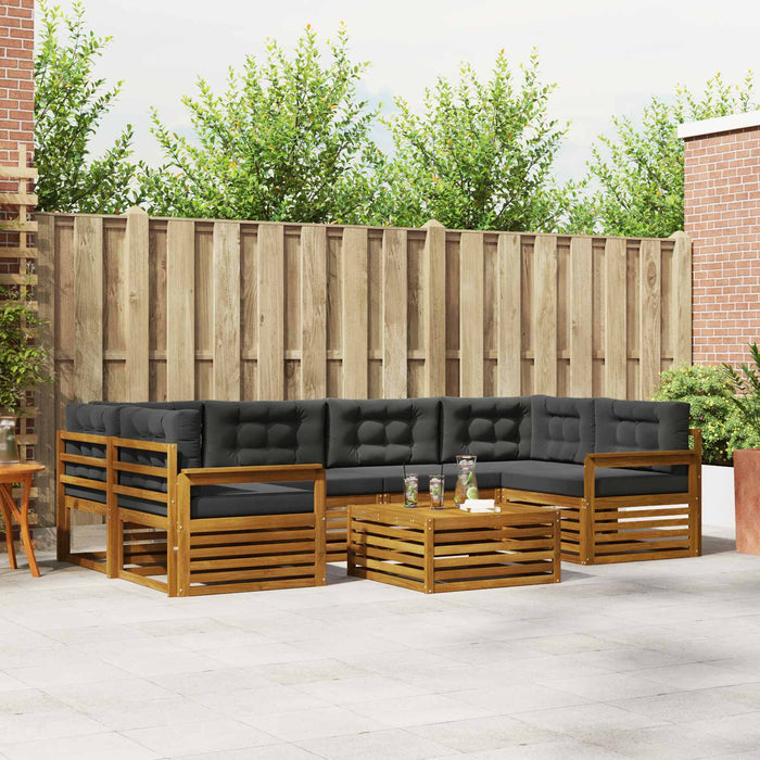 Set de canapele de exterior cu pernă 7 pcs Natural și Antracit WALTI
