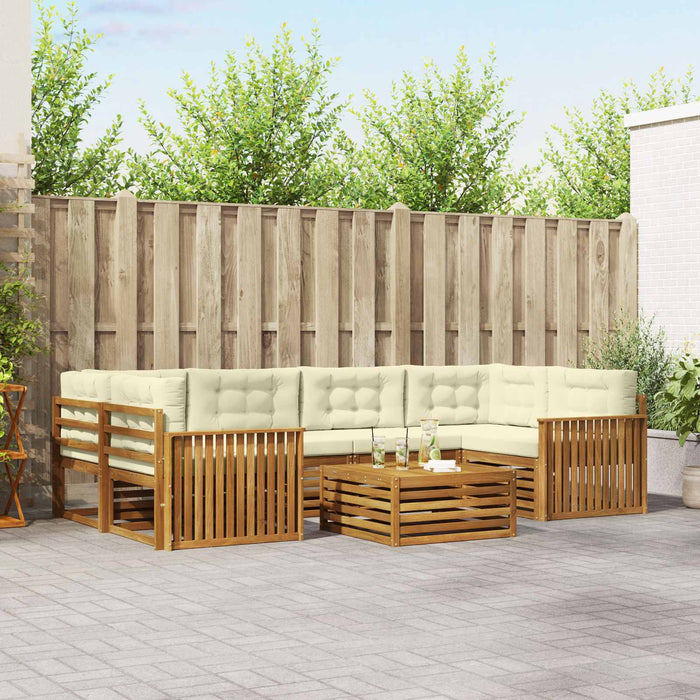 Set de canapele de exterior cu pernă 8 pcs Natural și Crem - WALTI WALTI