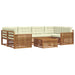 Set de canapele de exterior cu pernă 8 pcs Natural și Crem - WALTI WALTI