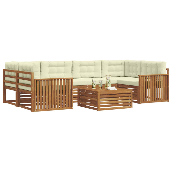 Set de canapele de exterior cu pernă 8 pcs Natural și Crem - WALTI WALTI